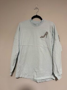 Disney Parks Light Blue Cinderella Slipper WDW Spirit Jersey Size Small